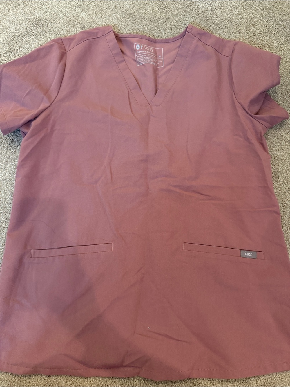 Figs Women's V-Neck Scrub Top in Dusty Rose